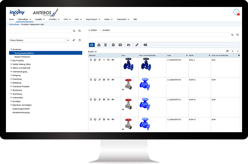 Ansicht 'Kategorien und Liste' Kategorien und Liste